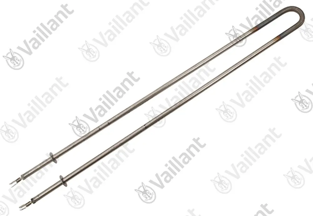 Vaillant Heizkörper in U-Form mit zwei Anschlussstiften, aus Metall gefertigt, zur Verwendung in Heizsystemen.